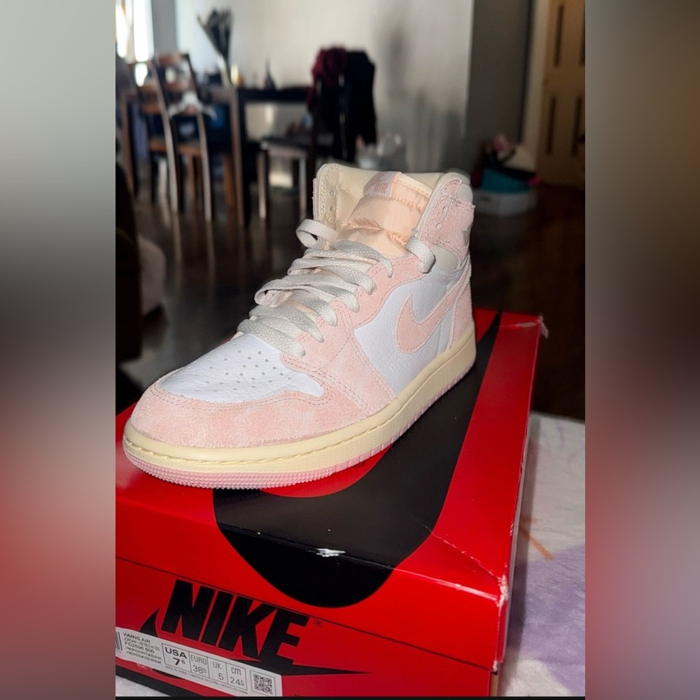 Nike Air Jordan 1 Mid Blush Pink and White